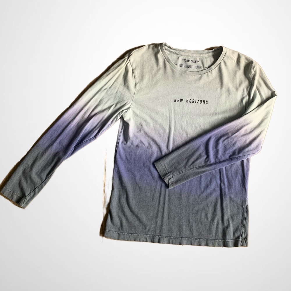 long purple and gray shirt